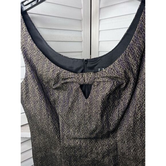 Gorgeous David Meister Metallic Textured Cocktail Evening Dress Size 5 EUC! - Picture 2 of 7